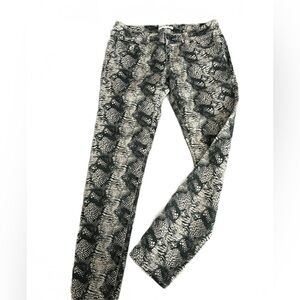 CABI DIAMONDBACK SKINNY Snakeskin Tan Black Denim Jeans Size 4  33x31